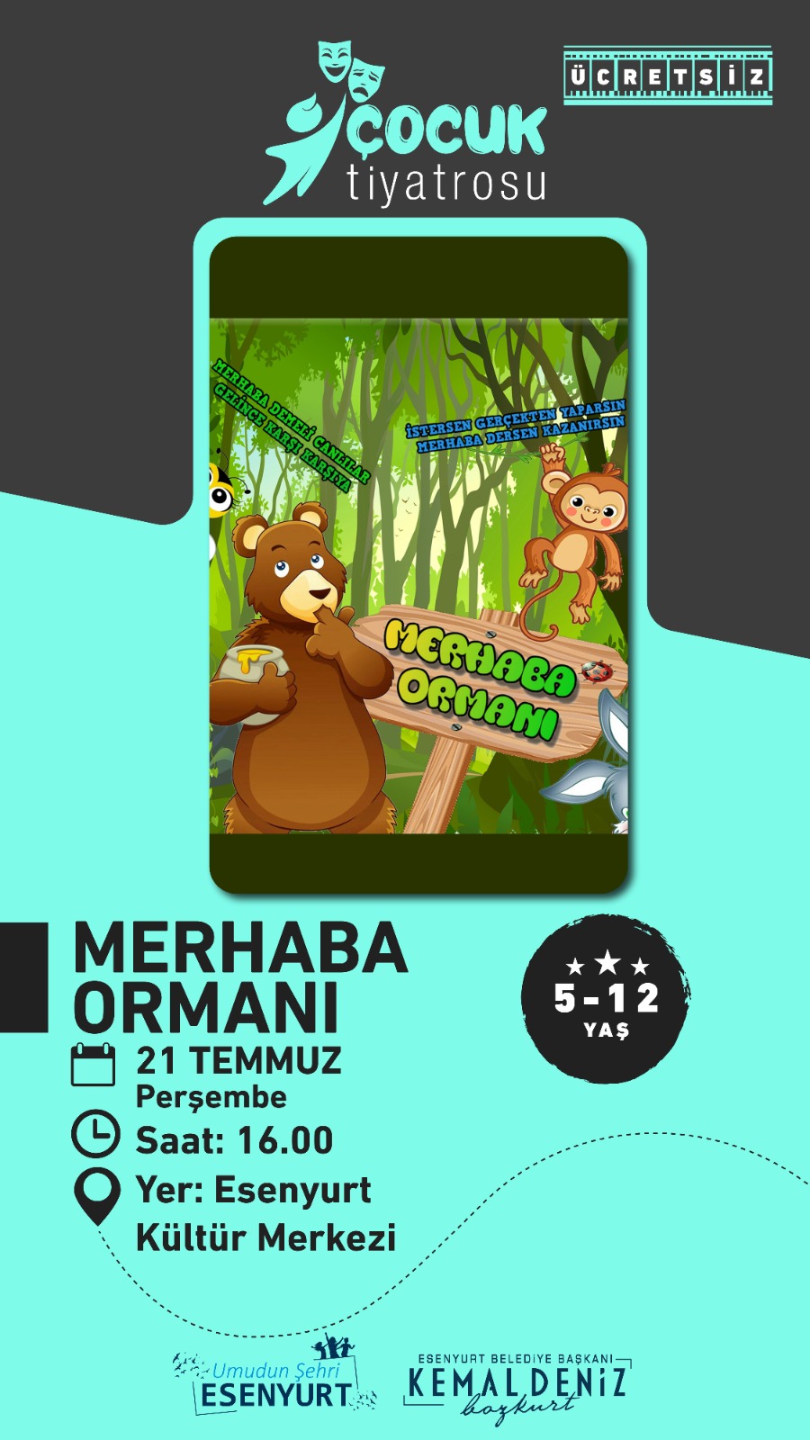 ESENYURTLU ÇOCUKLAR TİYATROYA DOYACAK