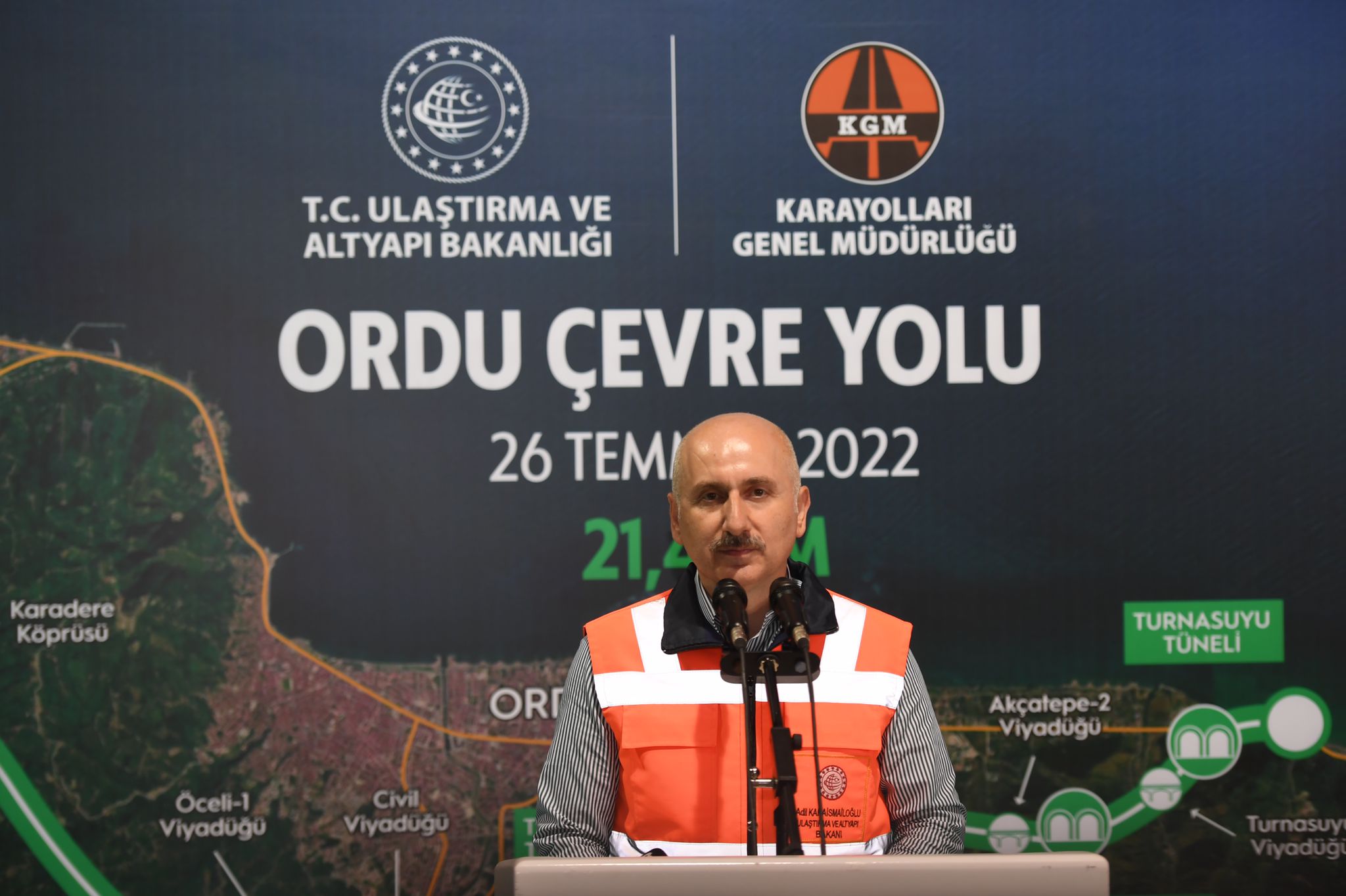 BAKANI KARAİSMAİLOĞLU: ORDU ÇEVRE YOLU İLE SEYAHAT SÜRESİ 40 DAKİKADAN 15 DAKİKAYA İNECEK