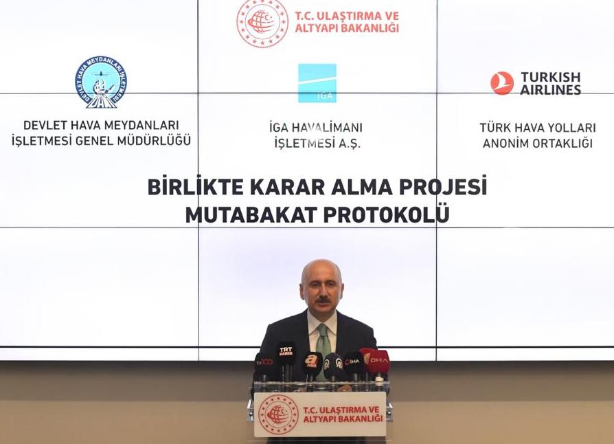 ULAŞTIRMA KARAİSMAİLOĞLU: PROTOKOL İLE İSTANBUL HAVALİMANI’NIN KAPASİTESİ DAHA ETKİN KULLANILACAK