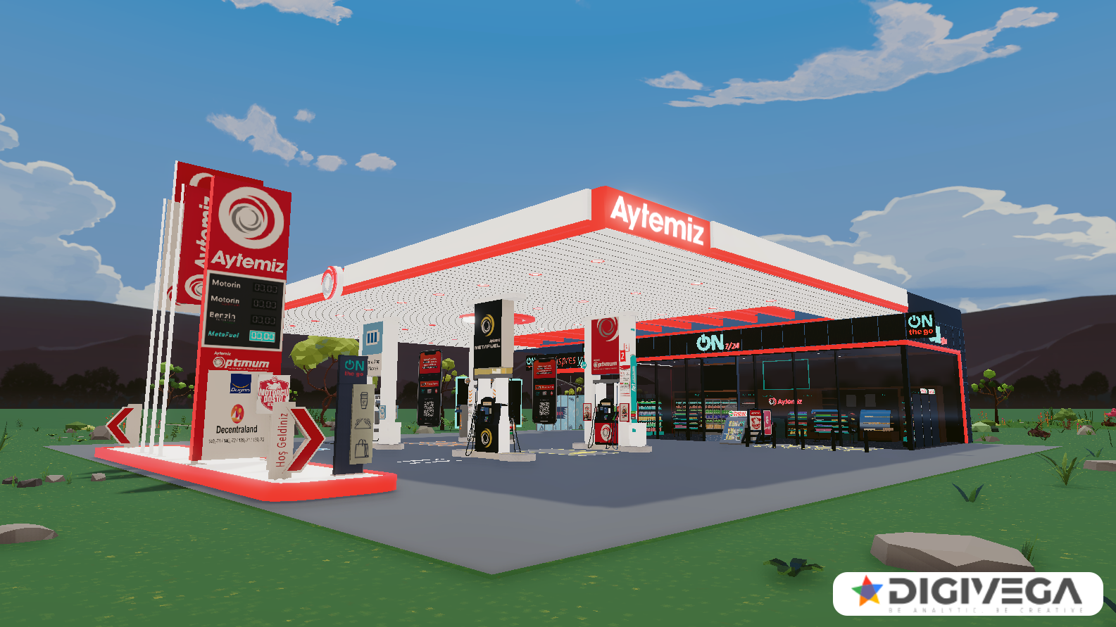 Aytemiz, Metaverse evrenindeki ilk akaryakıt istasyonunu Digivega işbirliği ile kurdu.