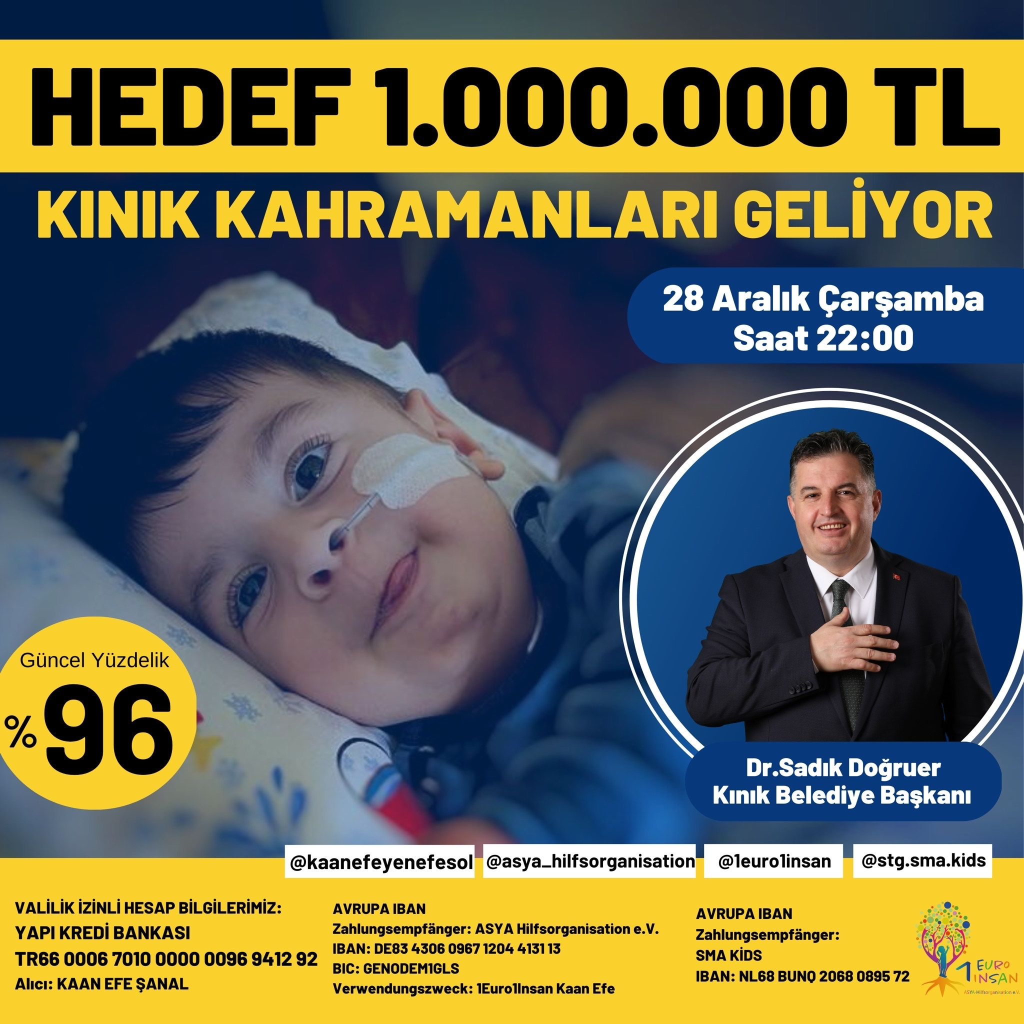 SMA TİP 1 HASTASI KAAN EFE’NİN KAMPANYASI SON DÜZLÜKTE