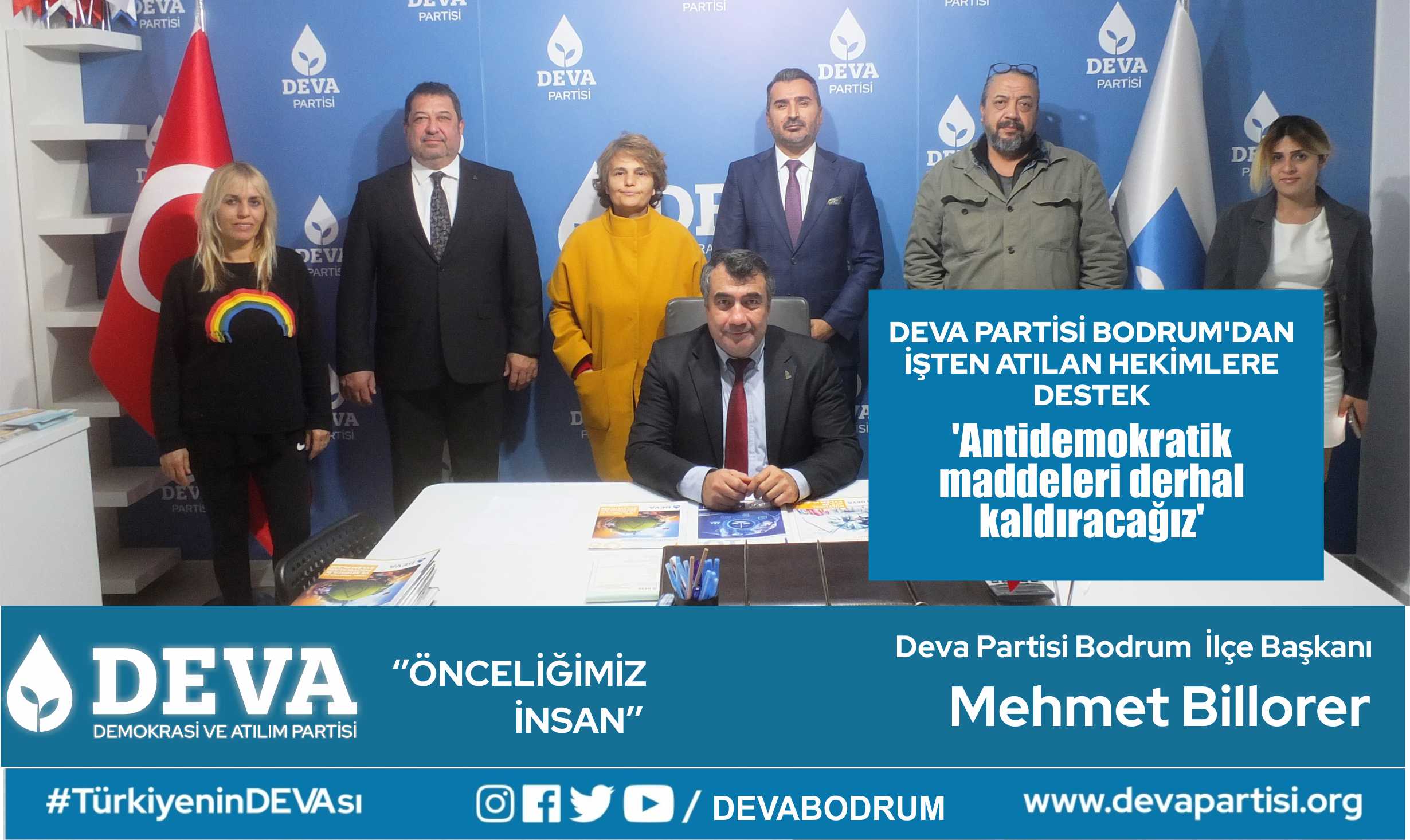 DEVA PARTİSİ BODRUM’DAN İŞTEN ATILAN HEKİMLERE DESTEK