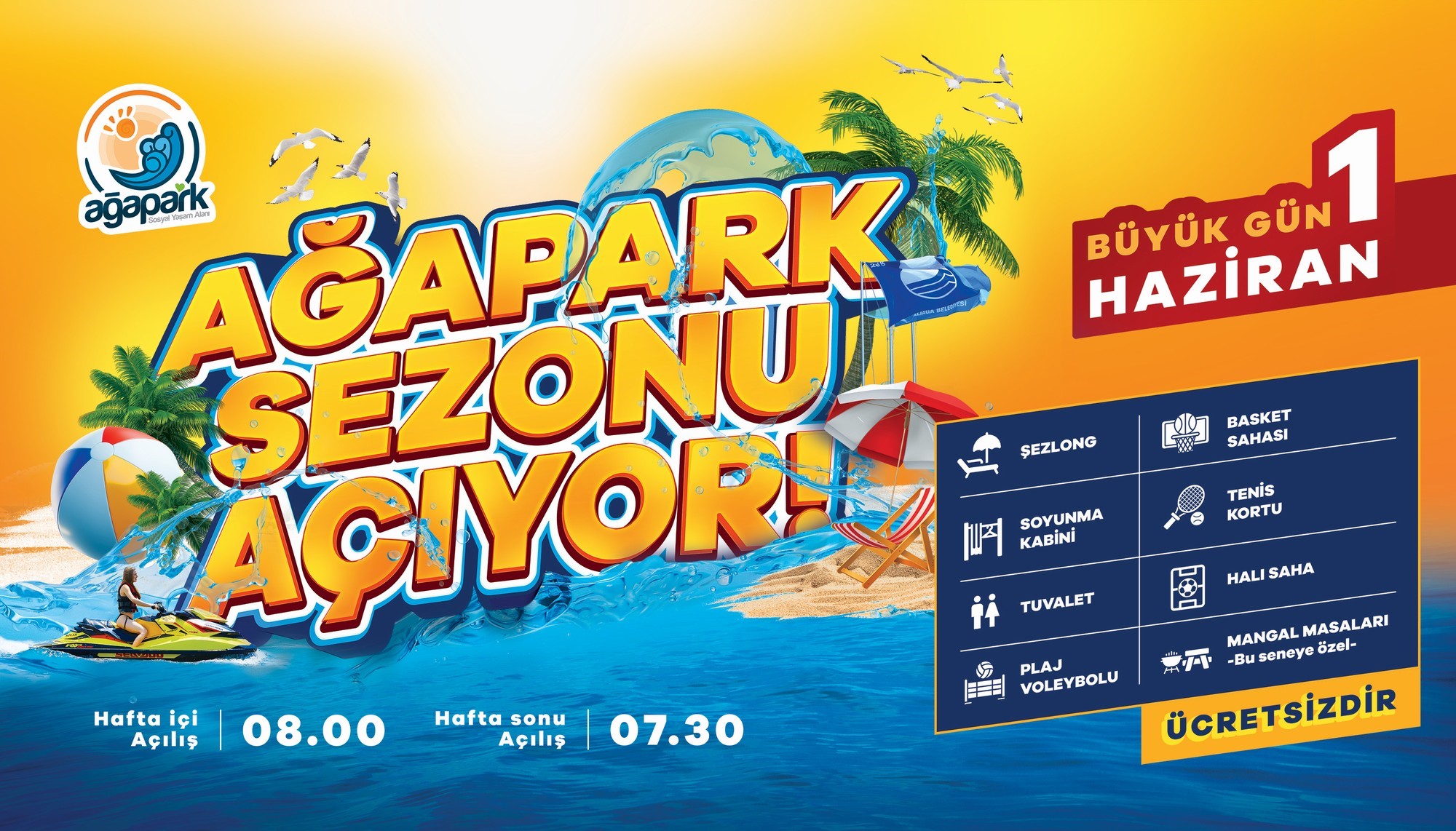 Mavi Bayraklı Ağarpark’ta Sezon 1 Haziran’da Açılıyor