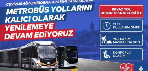 METROBÜS YOLUNU KALICI OLARAK YENİLEMEYE DEVAM EDİYORUZ