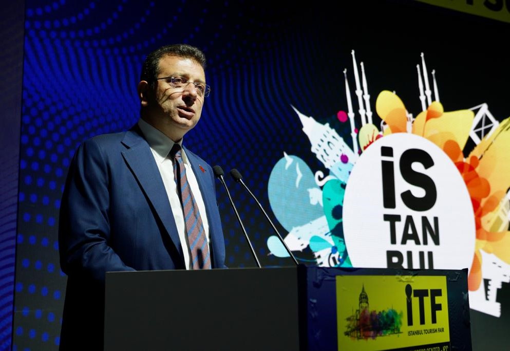 İMAMOĞLU:  İSTANBUL TURİZM FUARI AÇILIŞINDA KONUŞTU   İSTANBUL, TÜRKİYE’NİN DÜNYA ÇAPINDAKİ EN BÜYÜK MARKASI BU ŞEHİRDE ÜRETİLECEK GÜZEL BAŞARILAR BÜTÜN DÜNYAYI POZİTİF ETKİLEYECEKTİR