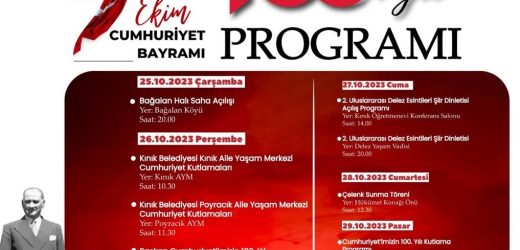 Kınık’ta Cumhuriyet’in 100’üncü yılı 5 gün kutlanacak