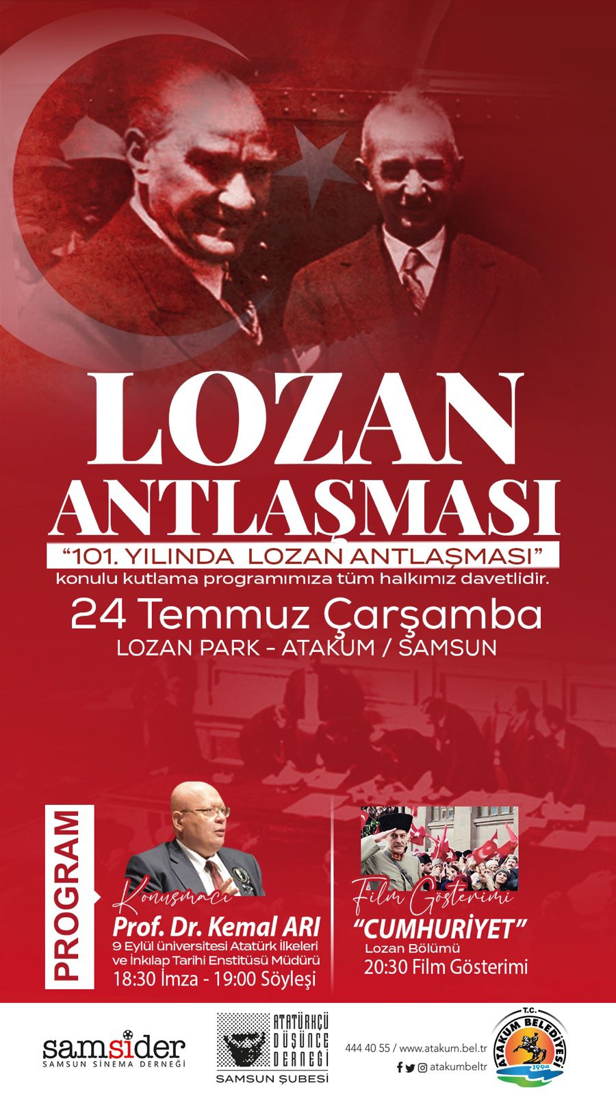 Atakum Belediyesi’nden Lozan’ın 101. yıl dönümüne özel program