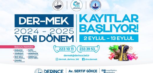 DER-MEK’te Kayıtlar 2 Eylül’de Başlıyor