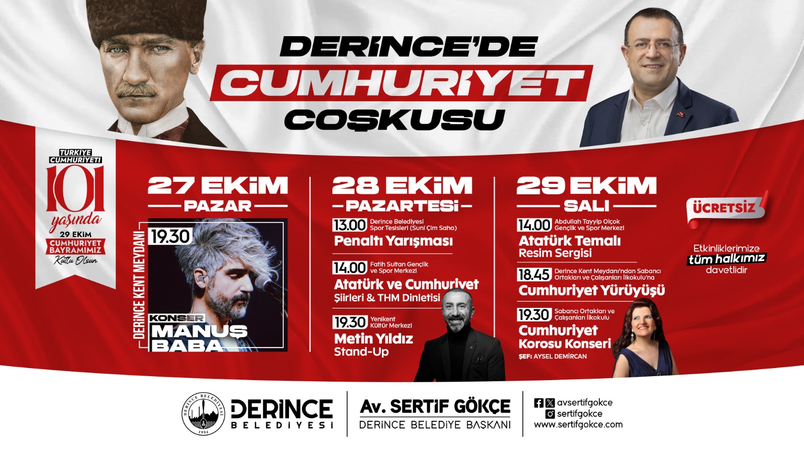 29 Ekim Cumhuriyet Bayramı Derince’de Coşkuyla Kutlanacak