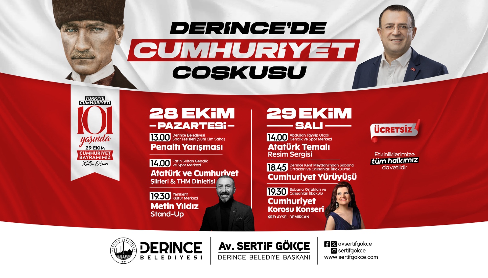 Cumhuriyet Bayramı İçin Derince’de Çok Özel Etkinlikler