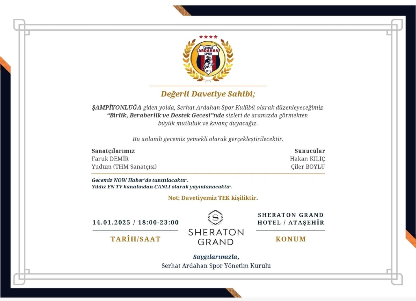 SERHAT ARDAHANSPOR 3. LİG YOLUNDA