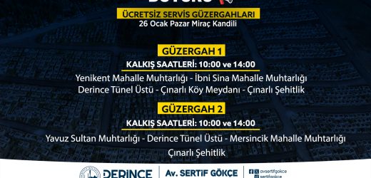 Derince’de Mezarlık Ziyaretleri İçin Ücretsiz Servis
