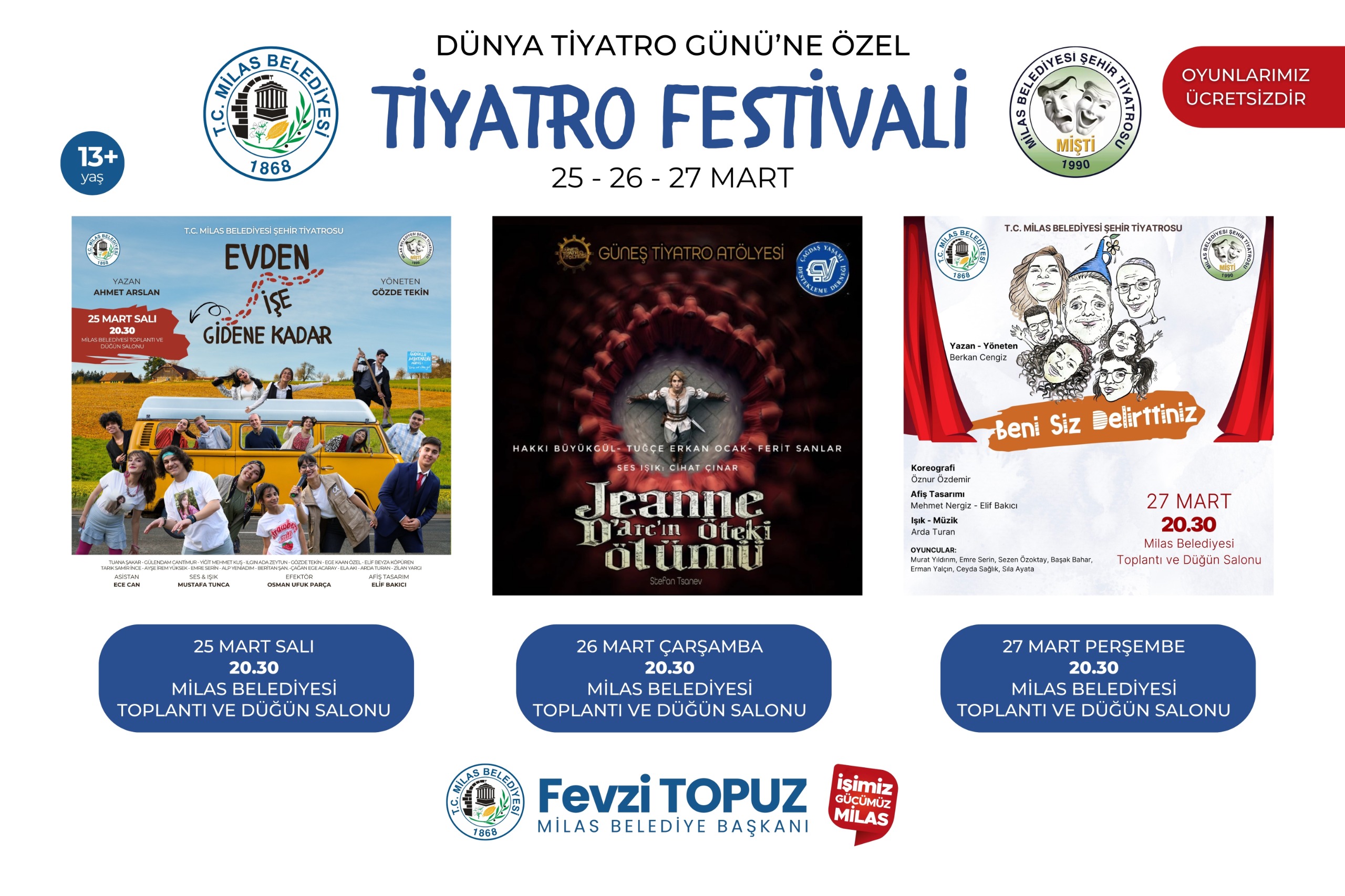 MİLAS BELEDİYESİ’NDEN TİYATRO FESTİVALİ