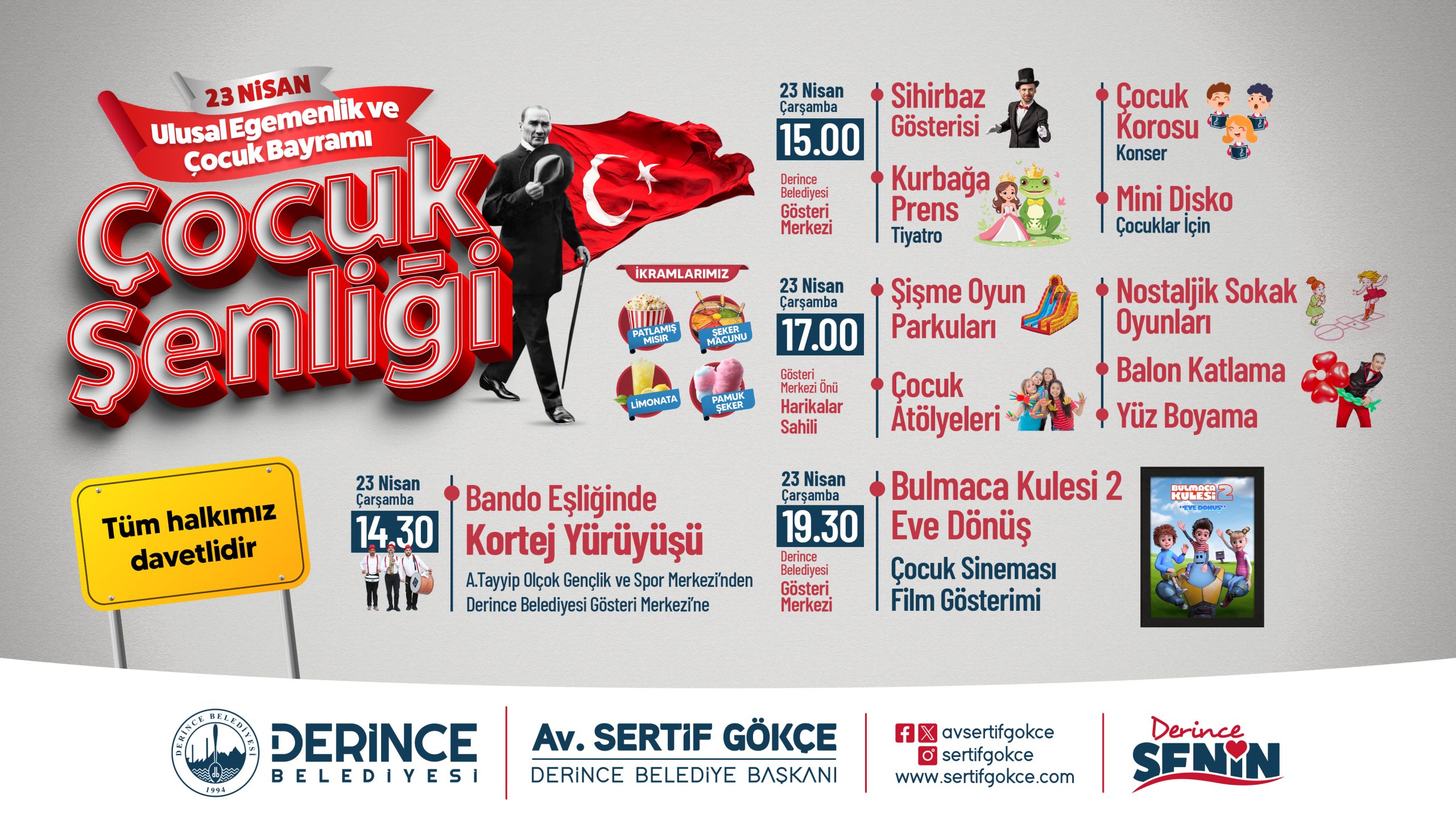 Derince’de 23 Nisan Coşkuyla Kutlanacak