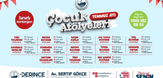 Derince’de Çocuklar İçin Yaz Atölyeleri Başlıyor