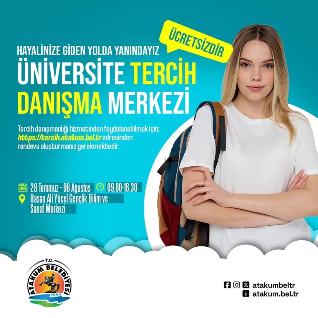 Atakum Belediyesinden üniversite hayali kuran gençlere tercih desteği