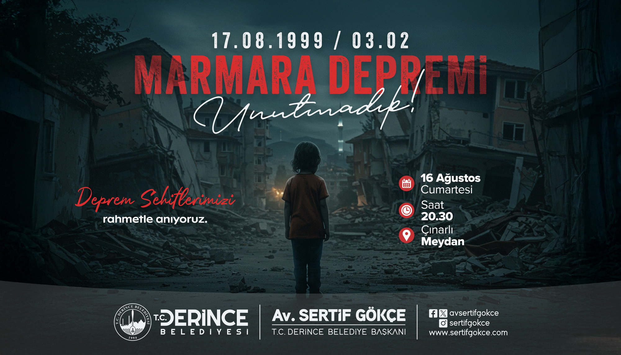 Deprem Şehitlerimiz Dualarla Anılacak