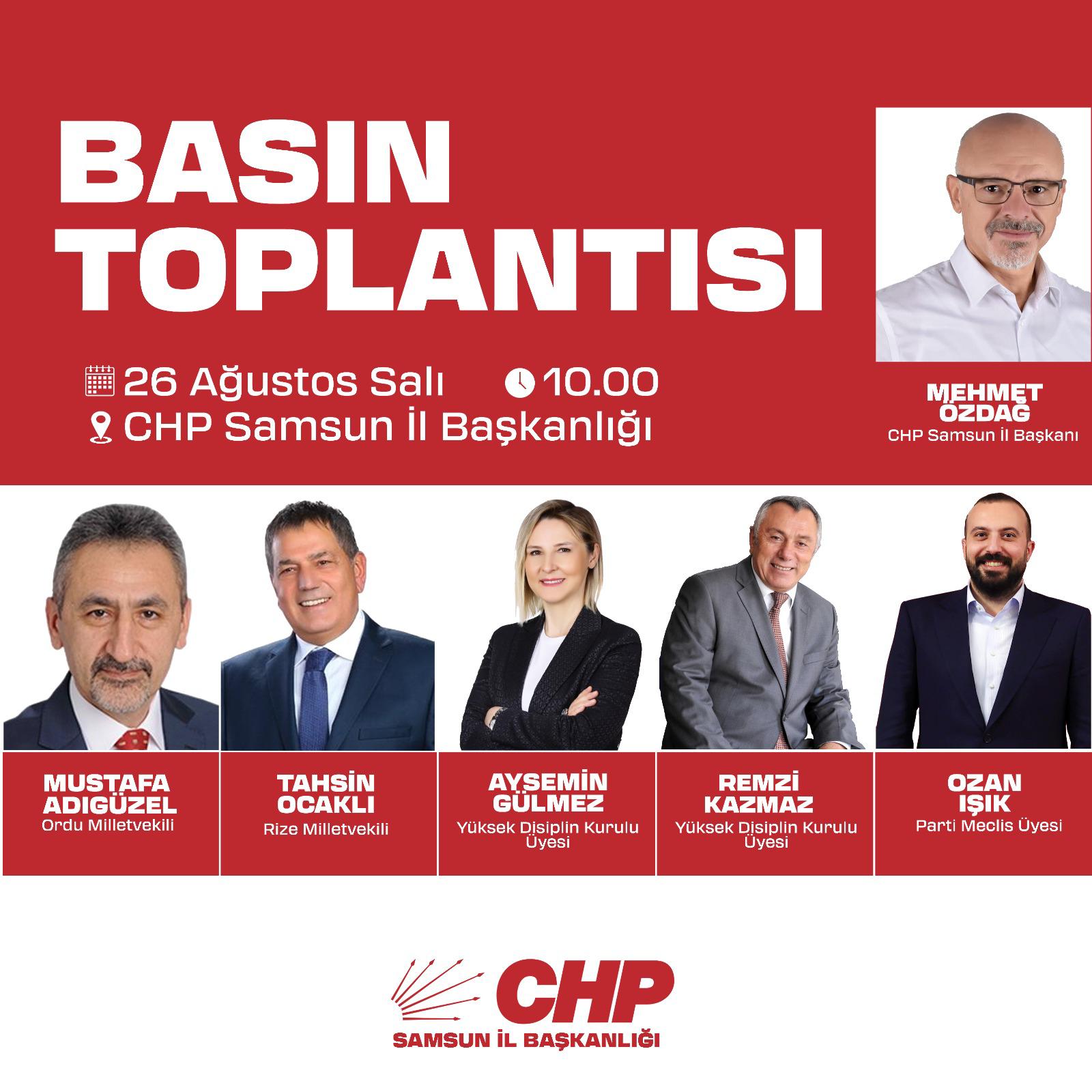 CHP. SAMSUN İL BAŞKANLIĞI’NDAN