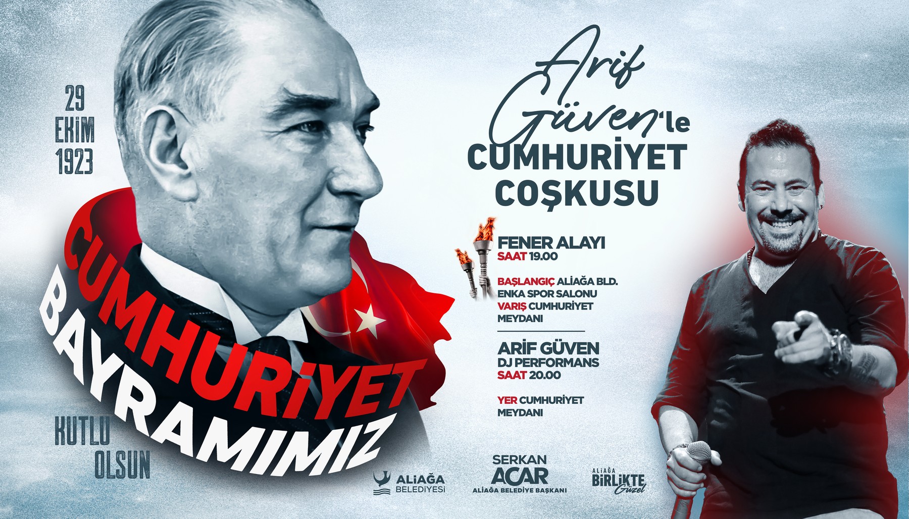 Aliağalılar Cumhuriyetin 102. Yılını Hep Birlikte Coşkuyla Kutlayacak