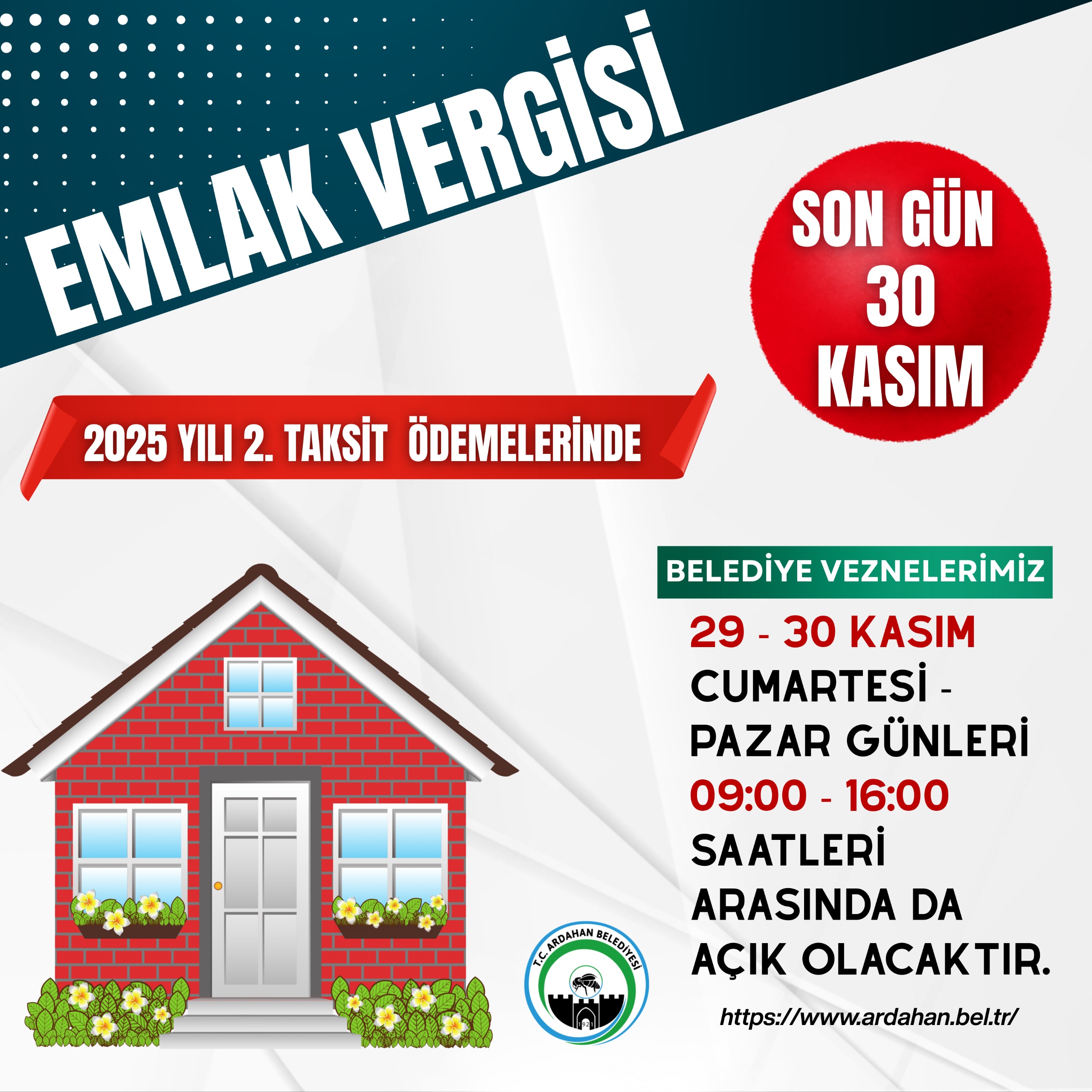 EMLAK VERGİSİNDE SON GÜN 30 KASIM