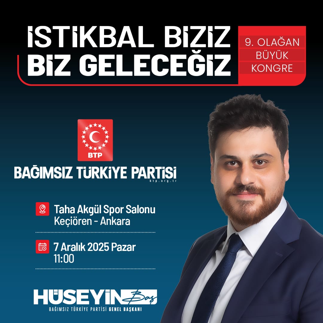 BTP 9. Olağan Büyük Kongresi Pazar Günü Yapılacak