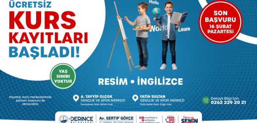 Derince’de Eğitimde Yeni Adım: Ücretsiz Resim ve İngilizce Kursları