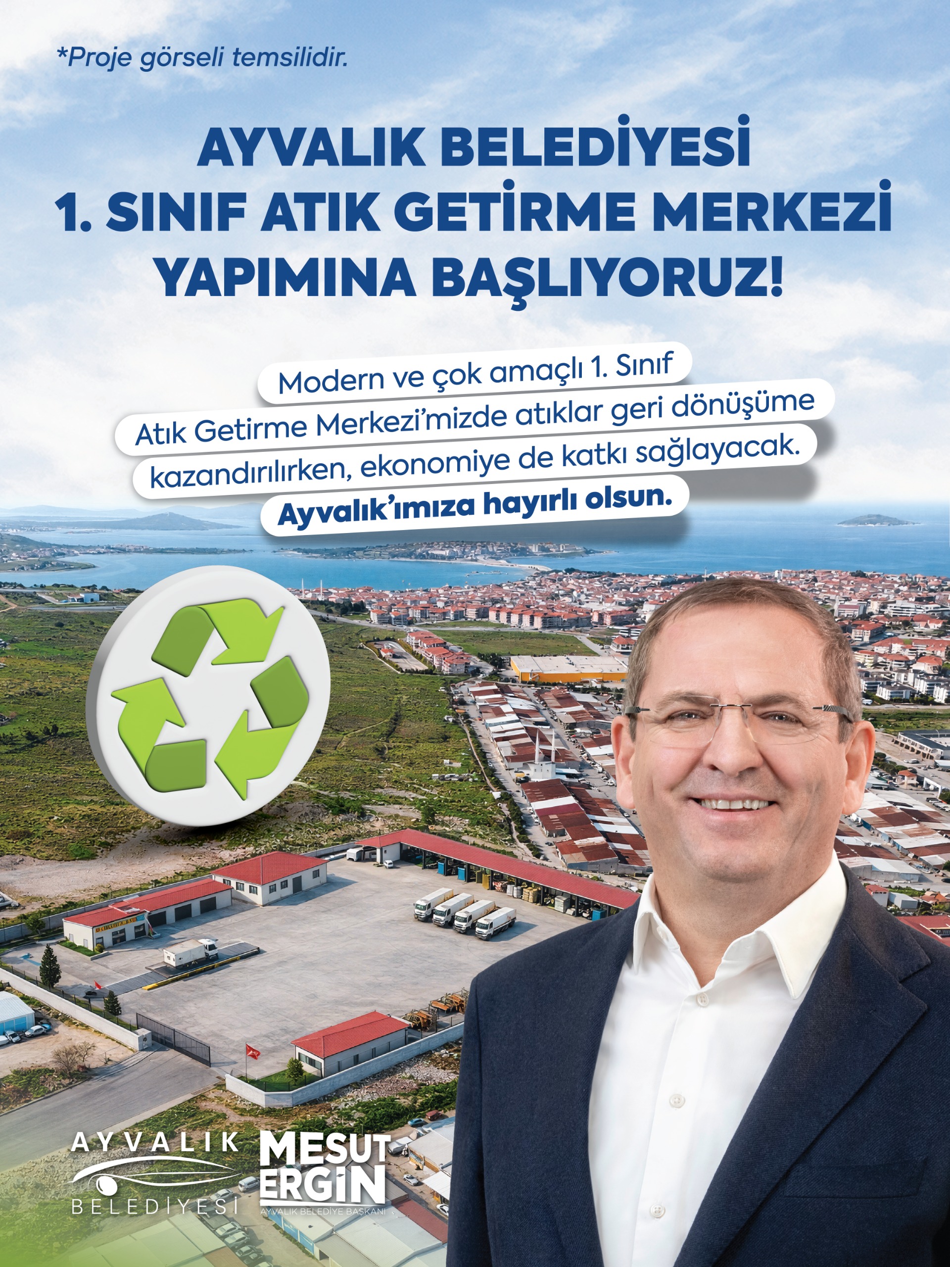 Ayvalık’ta 1. Sınıf Atık Getirme Merkezi’nin Yapımına Başlanıyor