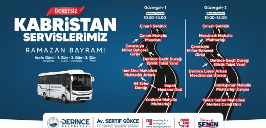 Derince’de Bayramda Mezarlıklara Ücretsiz Ulaşım