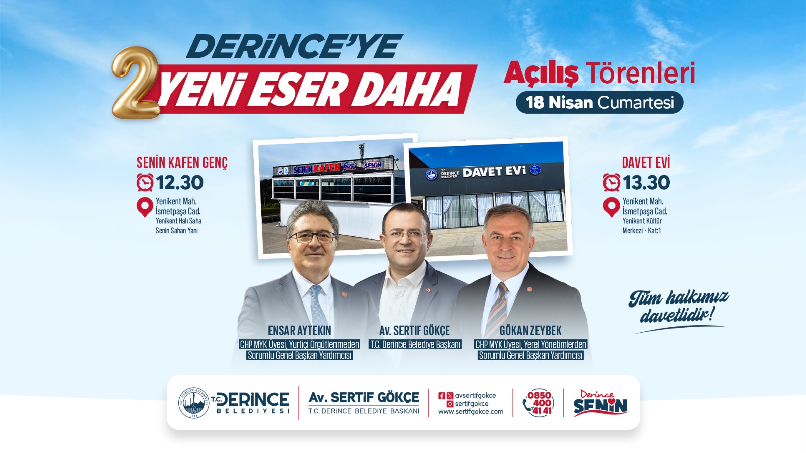 Derince’de İki Yeni Eser Daha Hizmete Açılıyor