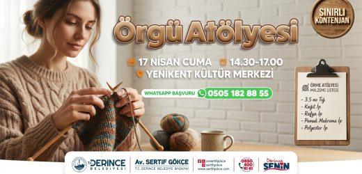 Derince’de Örgü Atölyesi’ne Davetlisiniz