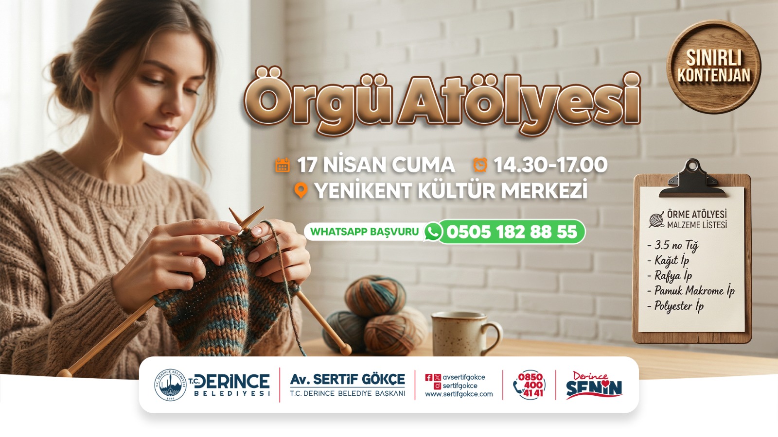Derince’de Örgü Atölyesi’ne Davetlisiniz