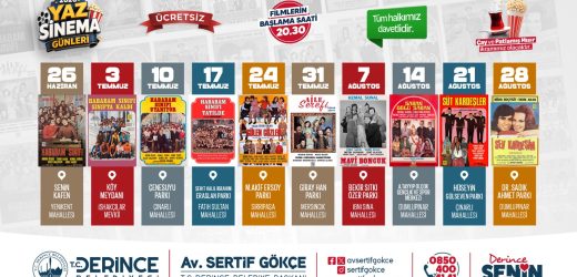 Derince’de Yaz Sinema Günleri Başlıyor