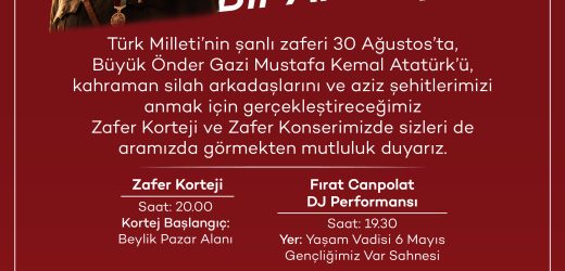 30 AĞUSTOS ZAFER BAYRAMI COŞKUYLA KUTLANACAK