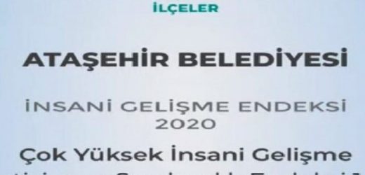 SON DAKİKA: ATAŞEHİR BELEDİYESİ’NE ÇOK YÜKSEK İNSANİ GELİŞME ÖDÜLÜ