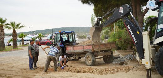 Cunda Sahil Yolları Yapılıyor