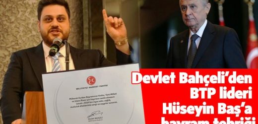 Bahçeli’den BTP lideri Hüseyin Baş’a bayram tebriği