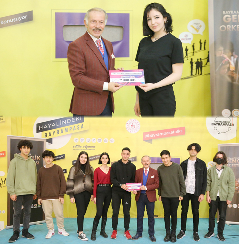 LİSELİ MÜZİSYENLER ÖDÜLLERİNİ BAŞKAN AYDINER’DEN ALDI