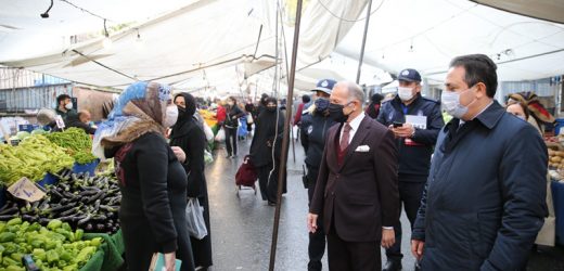 BAŞKAN AYDINER’DEN PAZARDA KORONAVİRÜS DENETİMİ