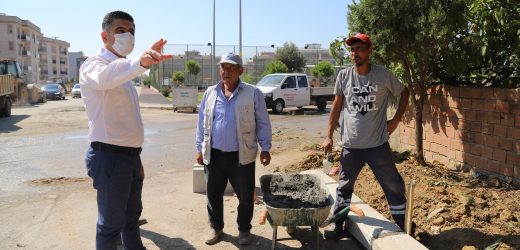 Başkan Mustafa Kayalar Kaldırım Çalışmalarını İnceledi
